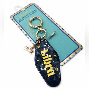 Piper·k Libra Zodiac Bag Charm & Keychain – Gold Plated, NWT
